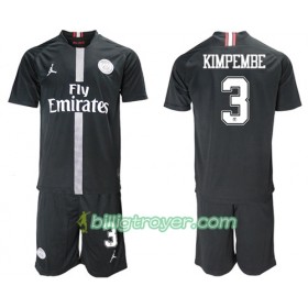 Billige Fotballdrakter Paris Saint Germain Kimpembe 3 Jodan Svart Barn Tredjedraktsett 2018/19 Kortermet